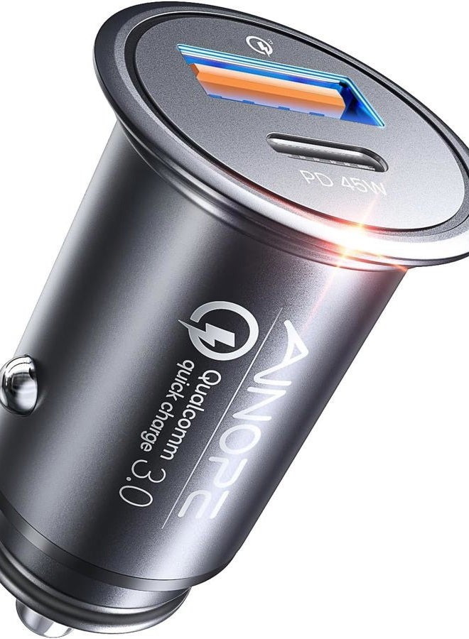 Ainope USB C Car Charger 54W iPhone Car Charger Adapter [Mini&Metal] USB Car Charger Fast Charge PD36W&QC3.0 Car Phone Charger Fast Charging For iPhone 14 Pro Max Plus 13 12 Samsung S23/22/21 Pixel - Image 1